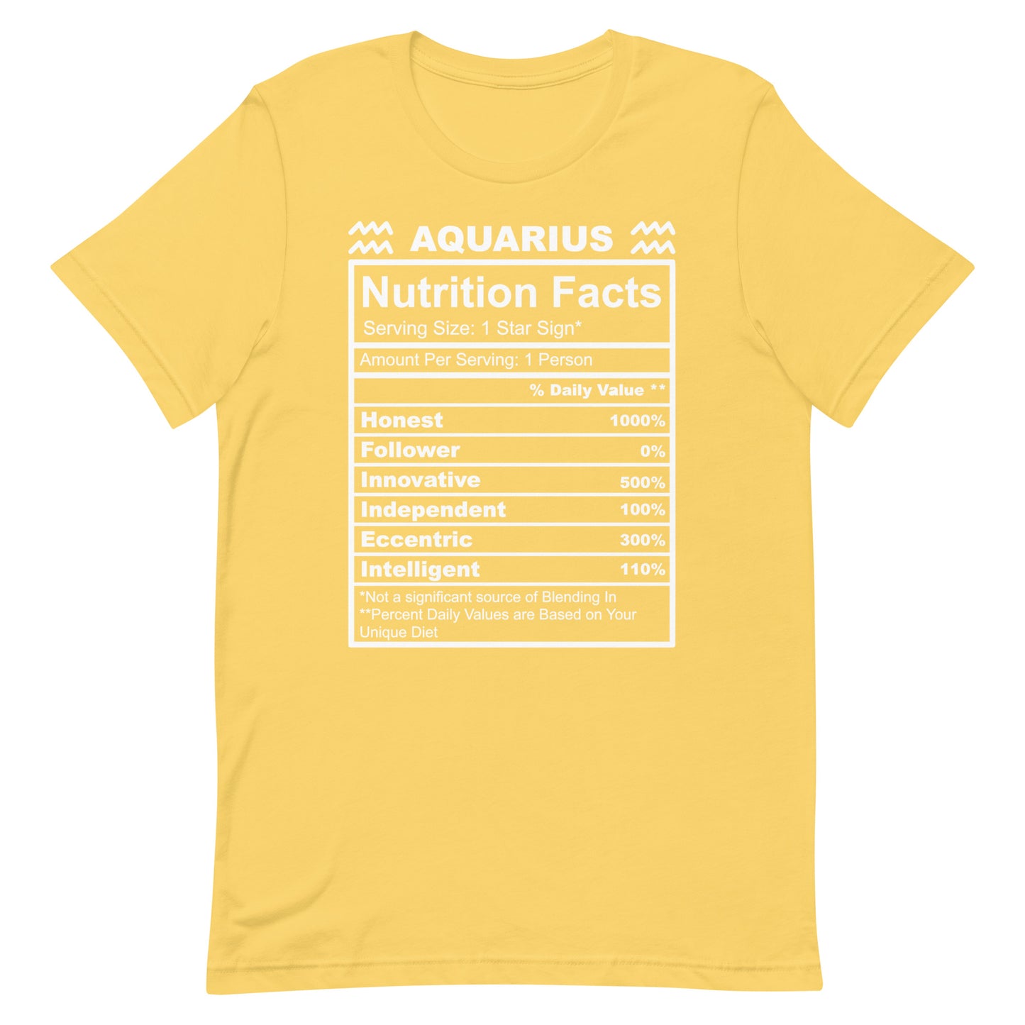 AQUARIUS - S-M - Unisex T-Shirt (white letters)