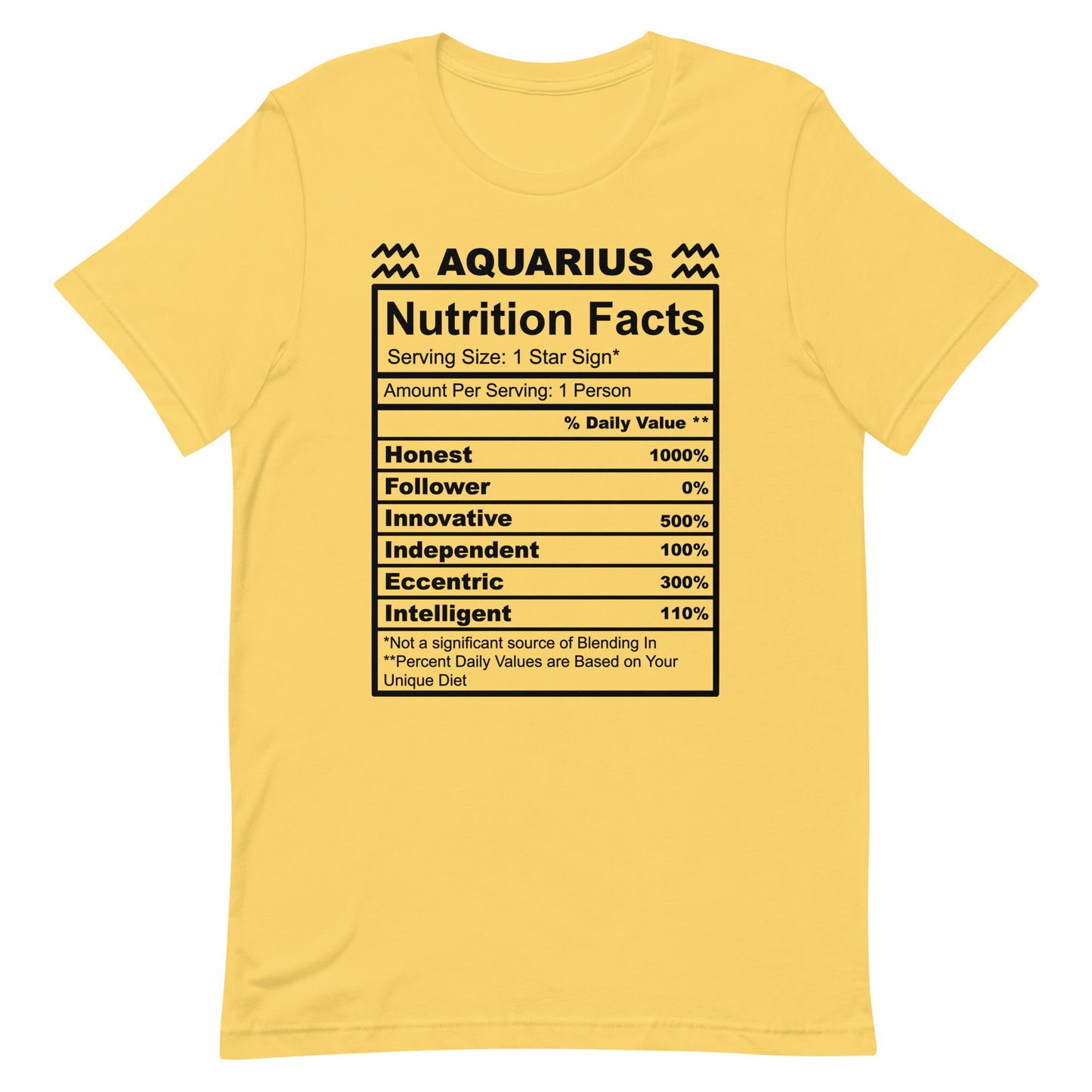 AQUARIUS - 2XL-3XL - Unisex T-Shirt (black letters)