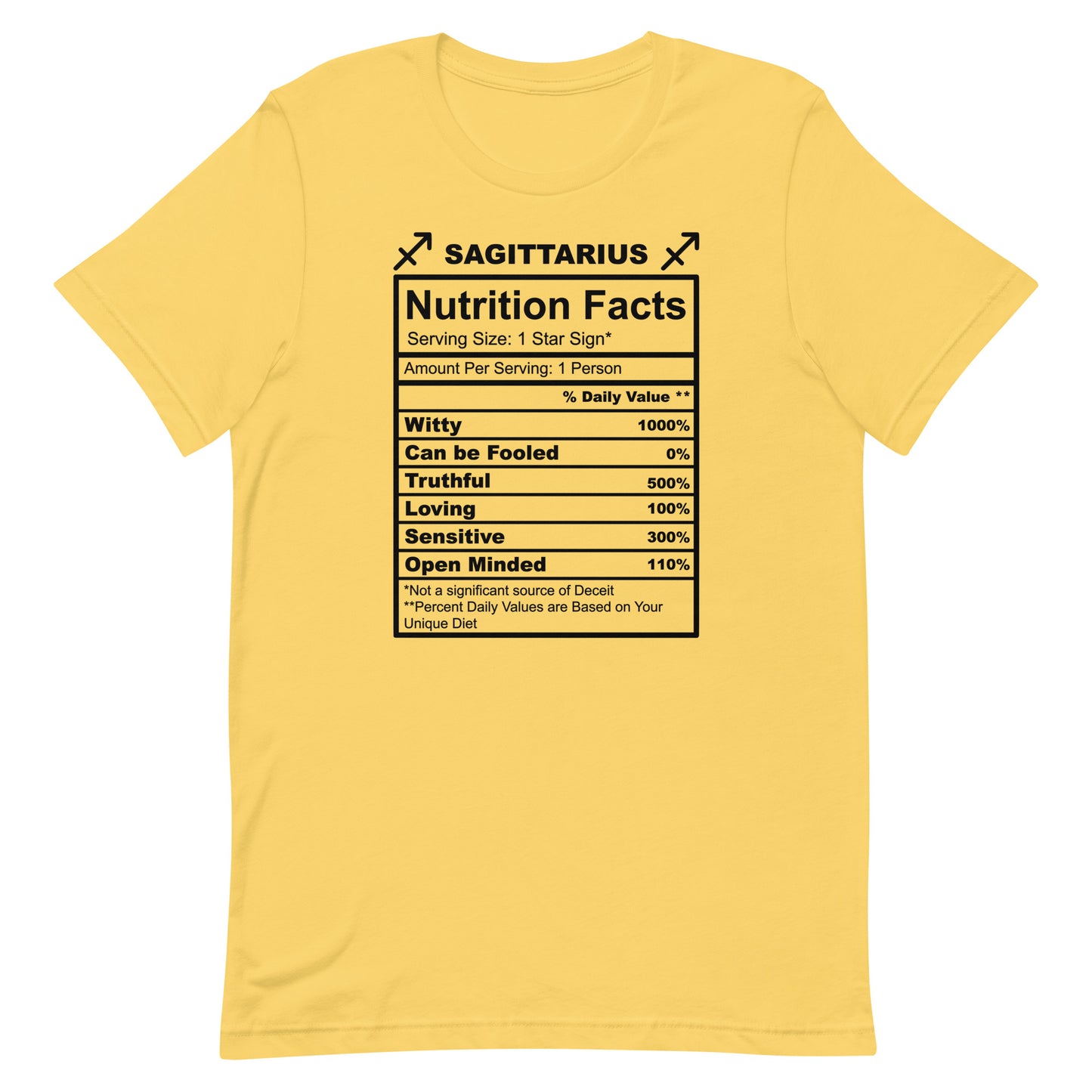 SAGITTARUIS - S-M - Unisex T-Shirt (black letters)
