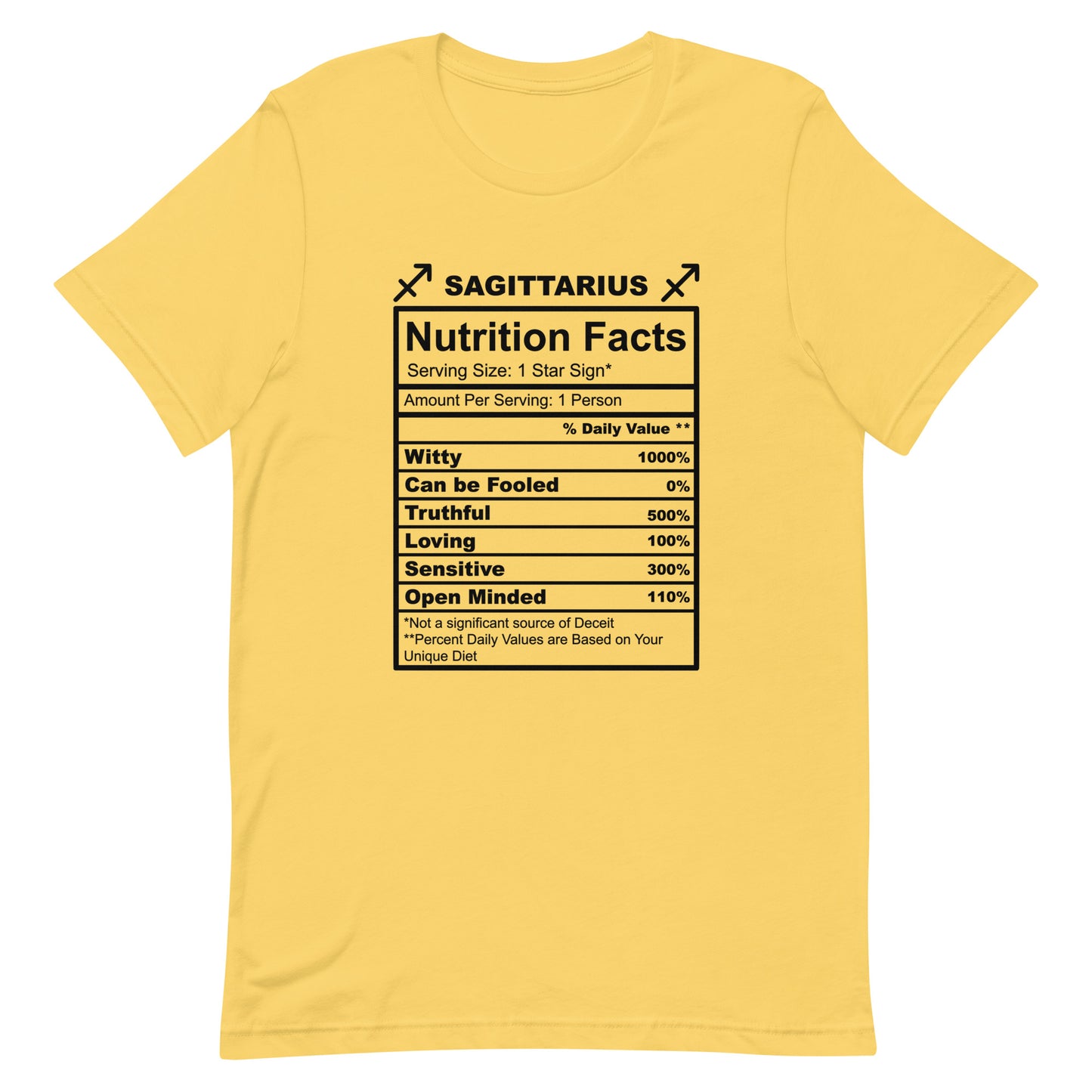 SAGITTARUIS -2XL-3XL - Unisex T-Shirt (black letters)