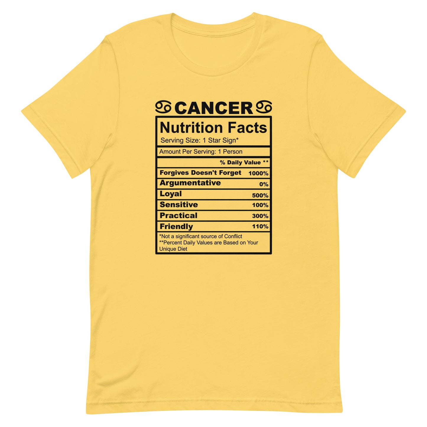 CANCER - S-M - Unisex T-Shirt (black letters)