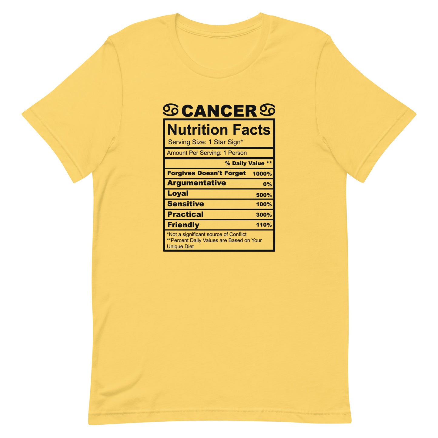 CANCER - 2XL-3XL - Unisex T-Shirt (black letters)