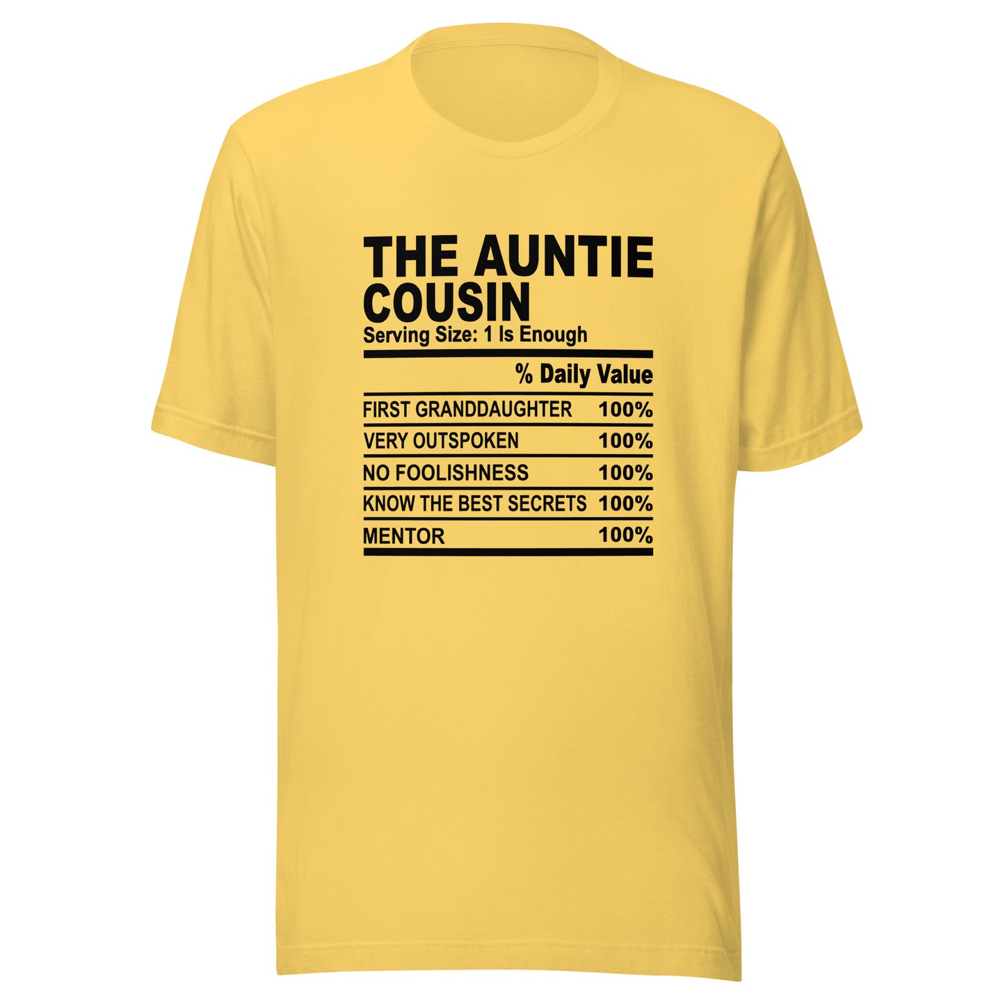THE AUNTIE COUSIN - 2L-3XL - Unisex T-Shirt (black print)