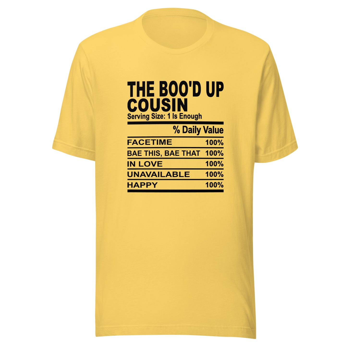 THE BOO'D UP COUSIN - L-XL - Unisex T-Shirt (black print)