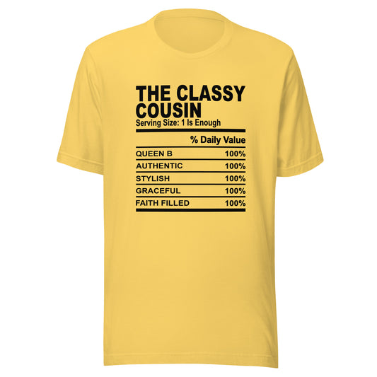 THE CLASSY COUSIN - 4XL - Unisex T-Shirt (black print)