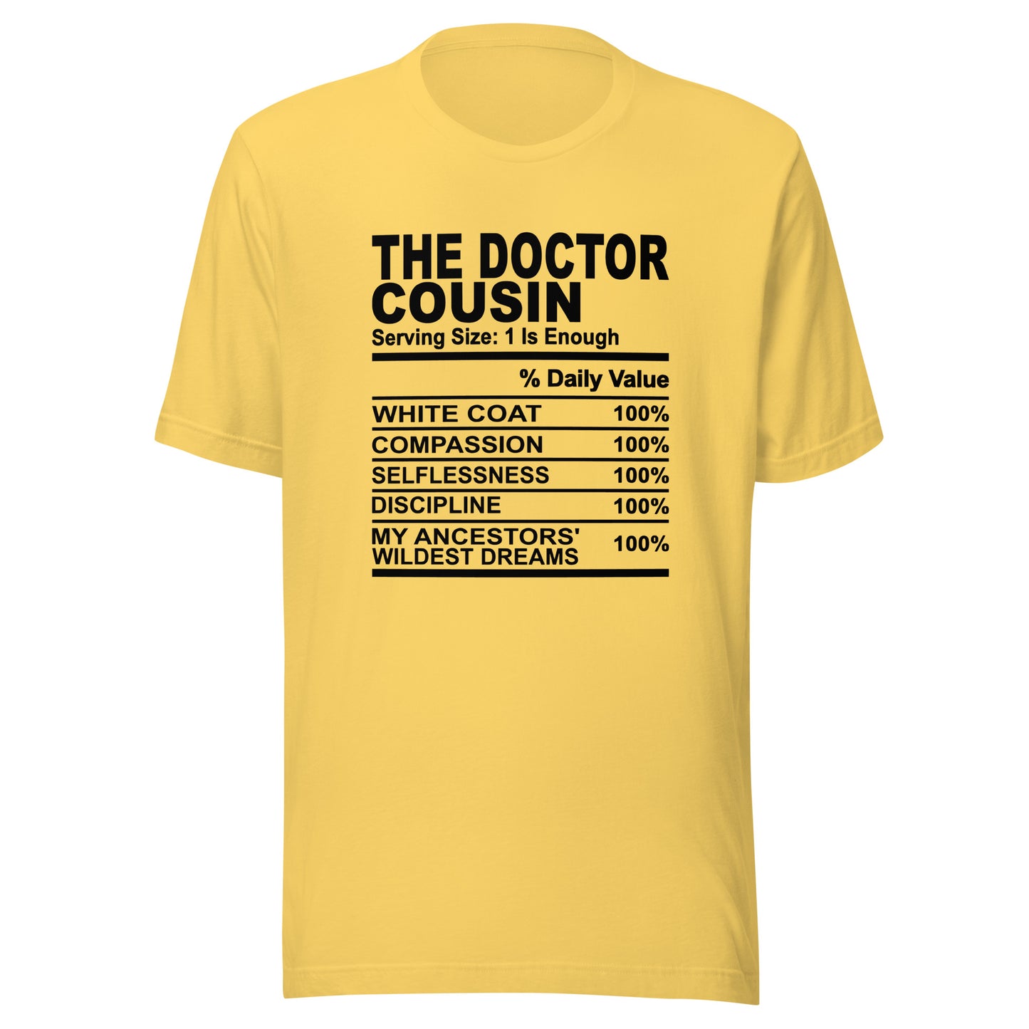 THE DOCTOR COUSIN - 2XL-3XL - Unisex T-Shirt (black print)