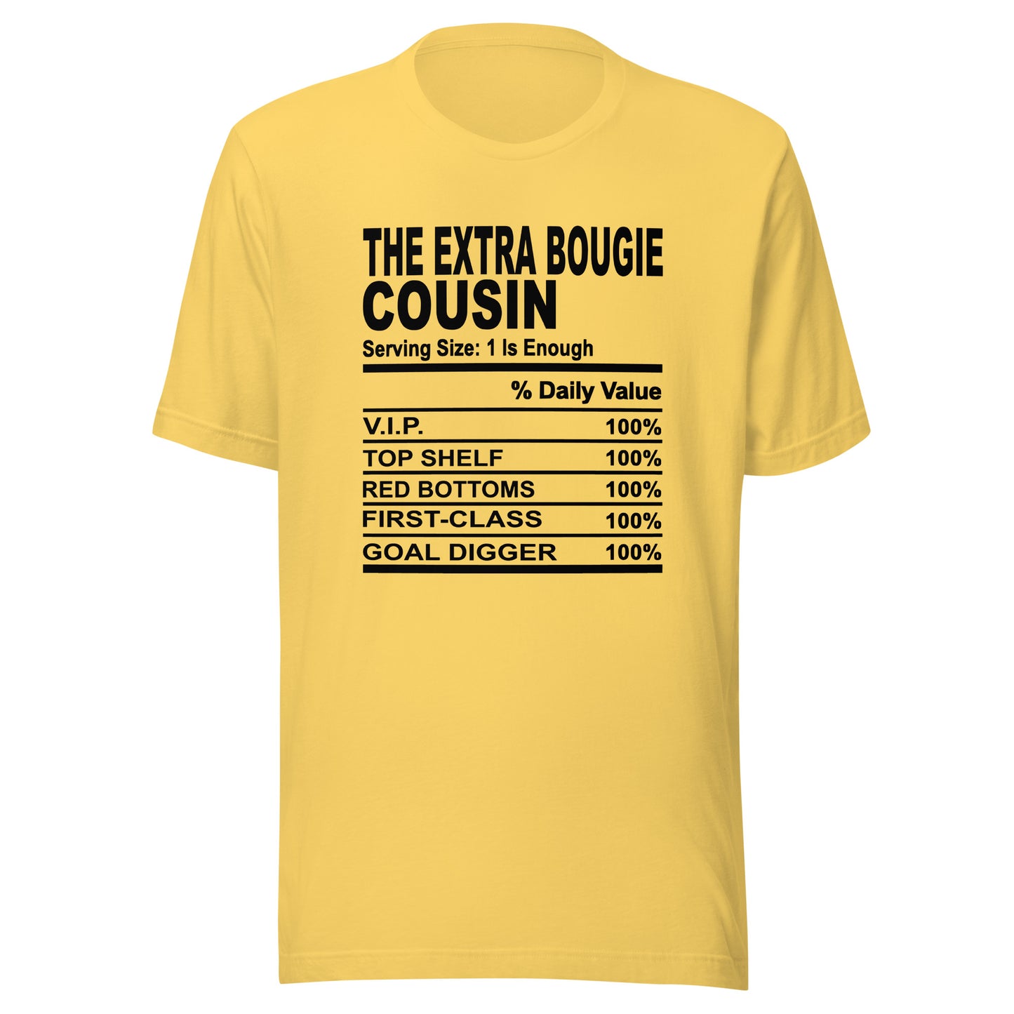 THE EXTRA AF COUSIN - L-XL - Unisex T-Shirt (black print)