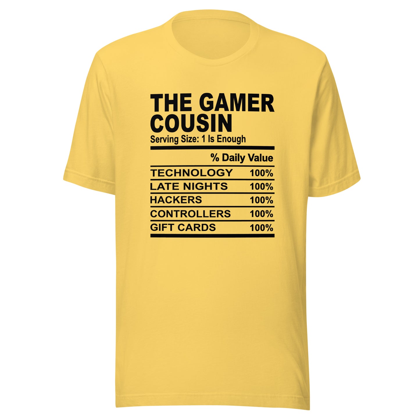 THE GAMER COUSIN - 2XL-3XL - Unisex T-Shirt (black print)