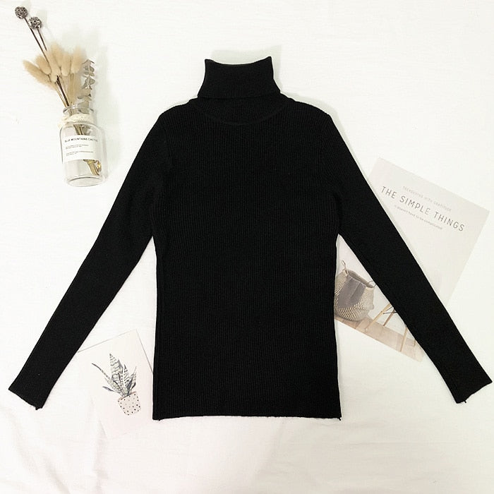 Womens Sweaters 2020 Winter Tops Turtleneck Sweater Women Thin Pullover Jumper Knitted Sweater Pull Femme Hiver Truien Dames New