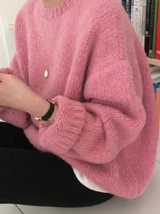 Puff Sleeve Thick Oversize Women's Sweater