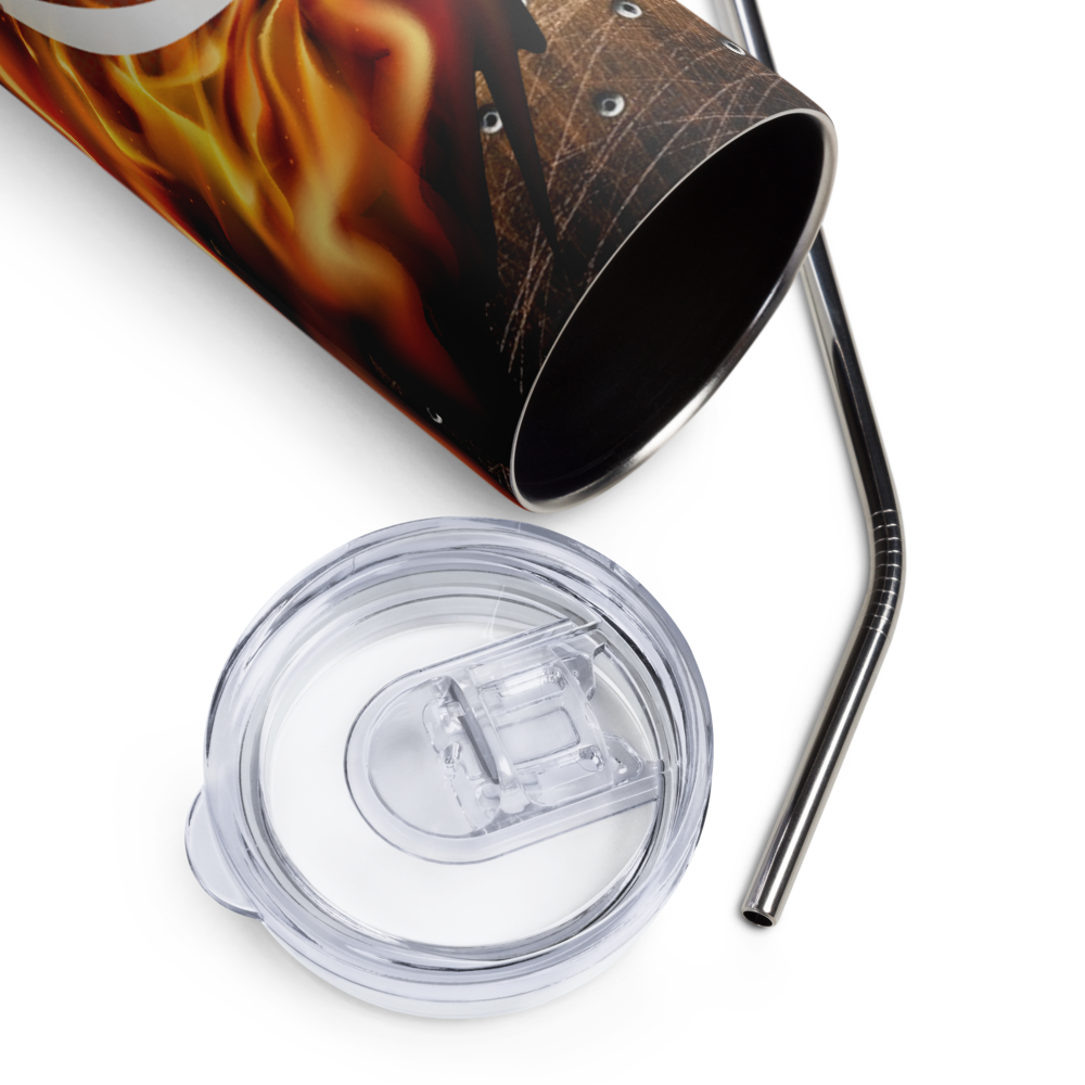 Stainless Steel Tumbler - FOOTBALL ON FIRE