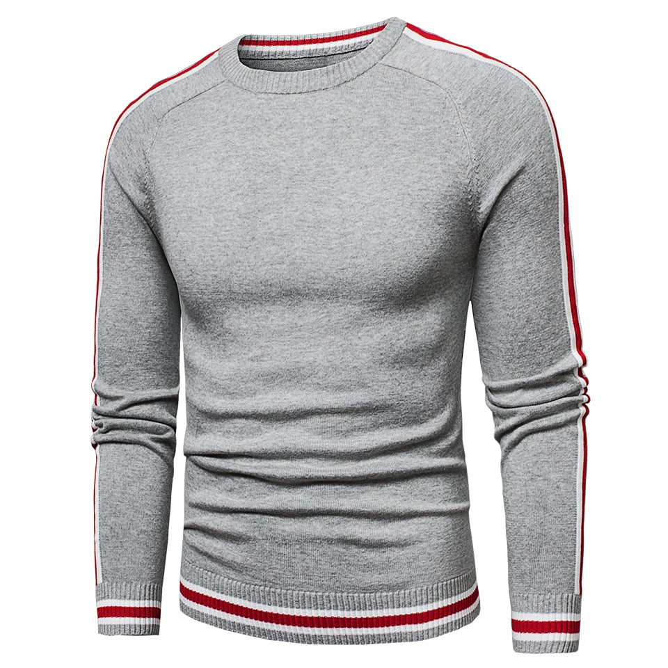Luulla Men 2022 Autumn Casual Knitted 100% Cotton Striped Sweaters Pullover Men Winter New Fashion Classic O-Neck Sweaters Men