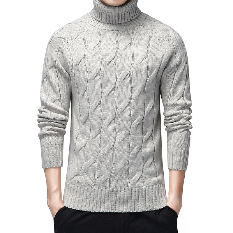 Black Turtleneck Sweaters Men Thick Warm Winter Sweater for Men New Casual Pull Homme Cotton Pullover Men Geometric Pattern Coat