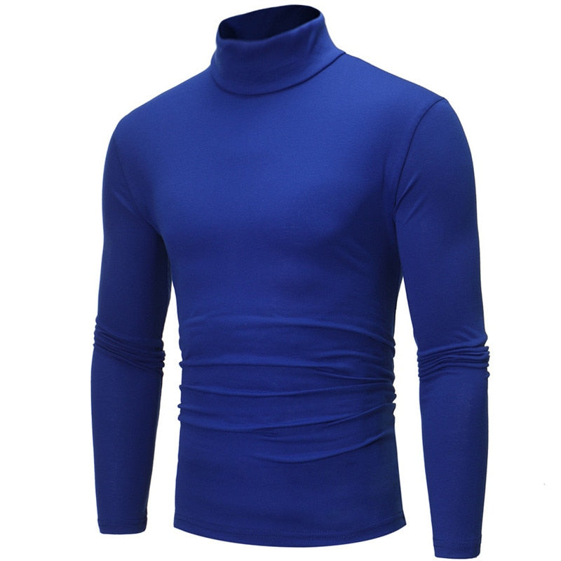 Men's Slim Elastic Thin Pullover Turtleneck Sweater