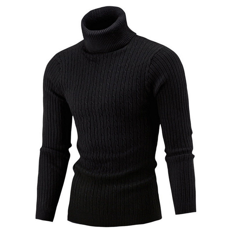 Men's Winter Warm Knitted Casual Turtleneck Sweater