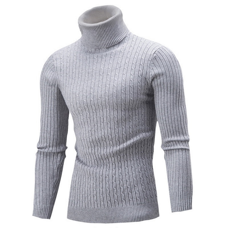 Men's Winter Warm Knitted Casual Turtleneck Sweater