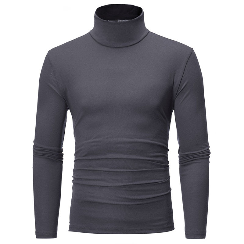 Men's Slim Elastic Thin Pullover Turtleneck Sweater