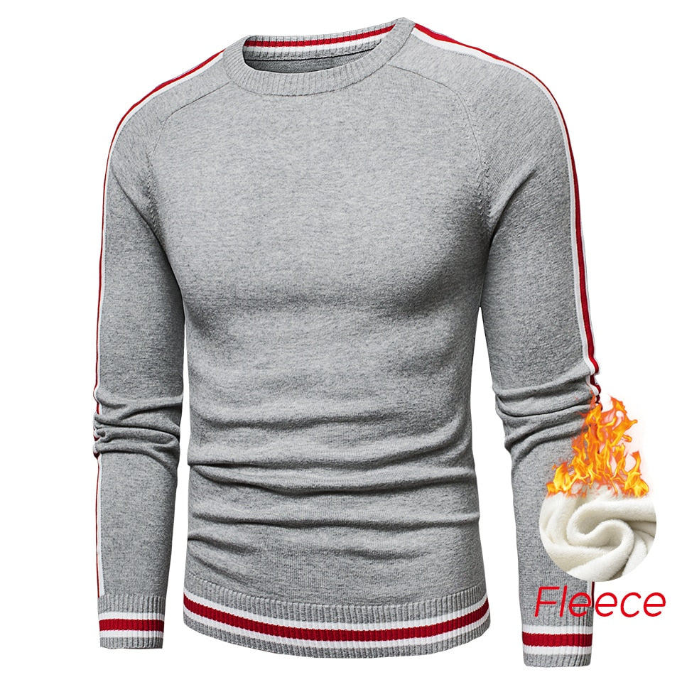 Luulla Men 2022 Autumn Casual Knitted 100% Cotton Striped Sweaters Pullover Men Winter New Fashion Classic O-Neck Sweaters Men