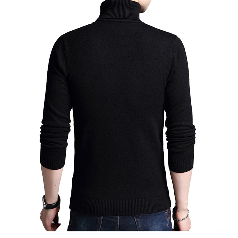 TFETTERS 2022 Slim Thickened Men's Base Coat Turtleneck Sweater Men Sweater Black Sweater Knitwear Long Sleeve Slim Sweaters