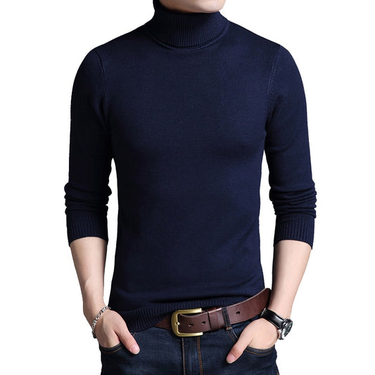 TFETTERS 2022 Slim Thickened Men's Base Coat Turtleneck Sweater Men Sweater Black Sweater Knitwear Long Sleeve Slim Sweaters