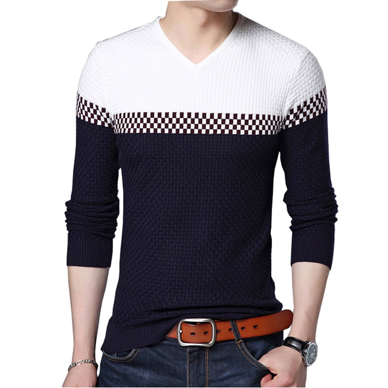Men's Leisure Pullover V-neck Sweater
