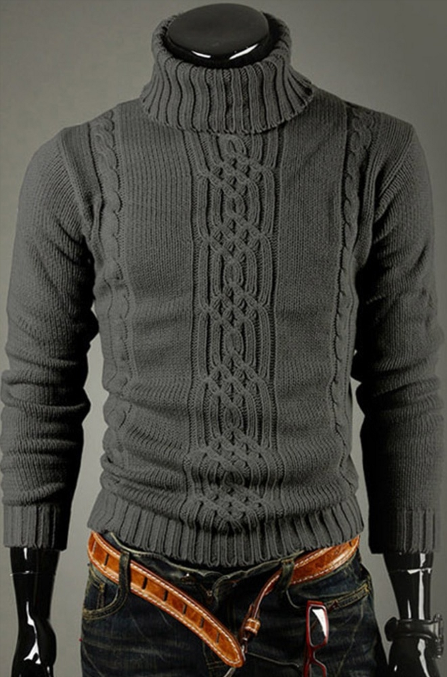Men's Retro Warm Long Sleeve Turtleneck Sweater