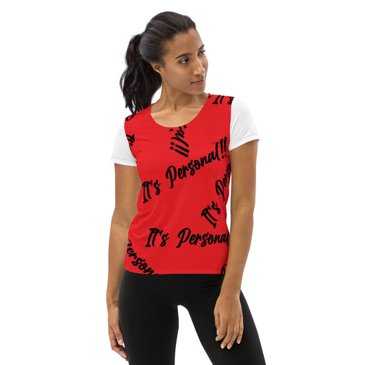 It's Personal - Red/White Sleeves [All-Over Print Women's Athletic T-shirt]