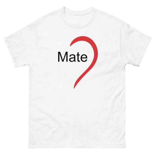 HEART RED - MATE TEE (white letters) - Unisex