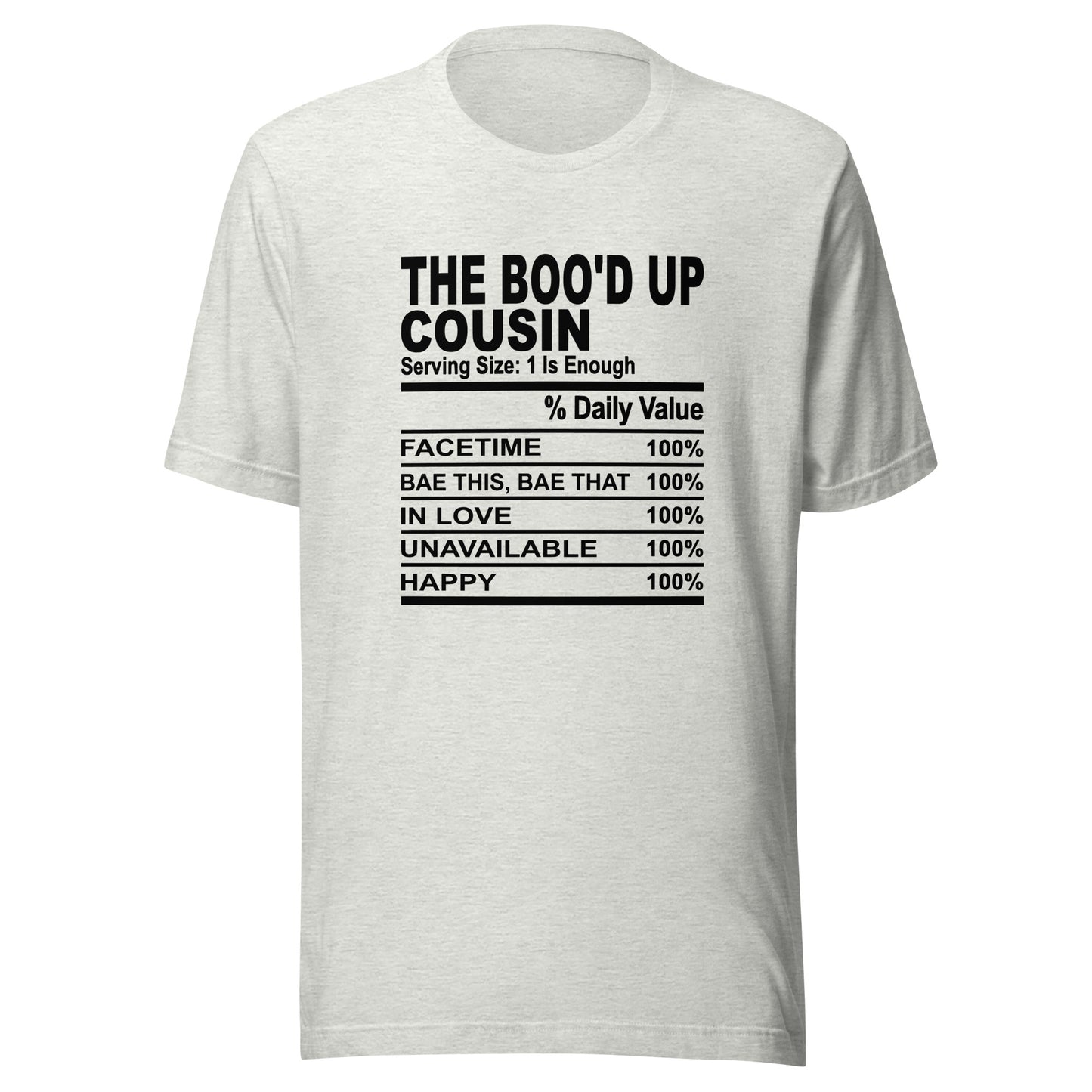 THE BOO'D UP COUSIN - L-XL - Unisex T-Shirt (black print)