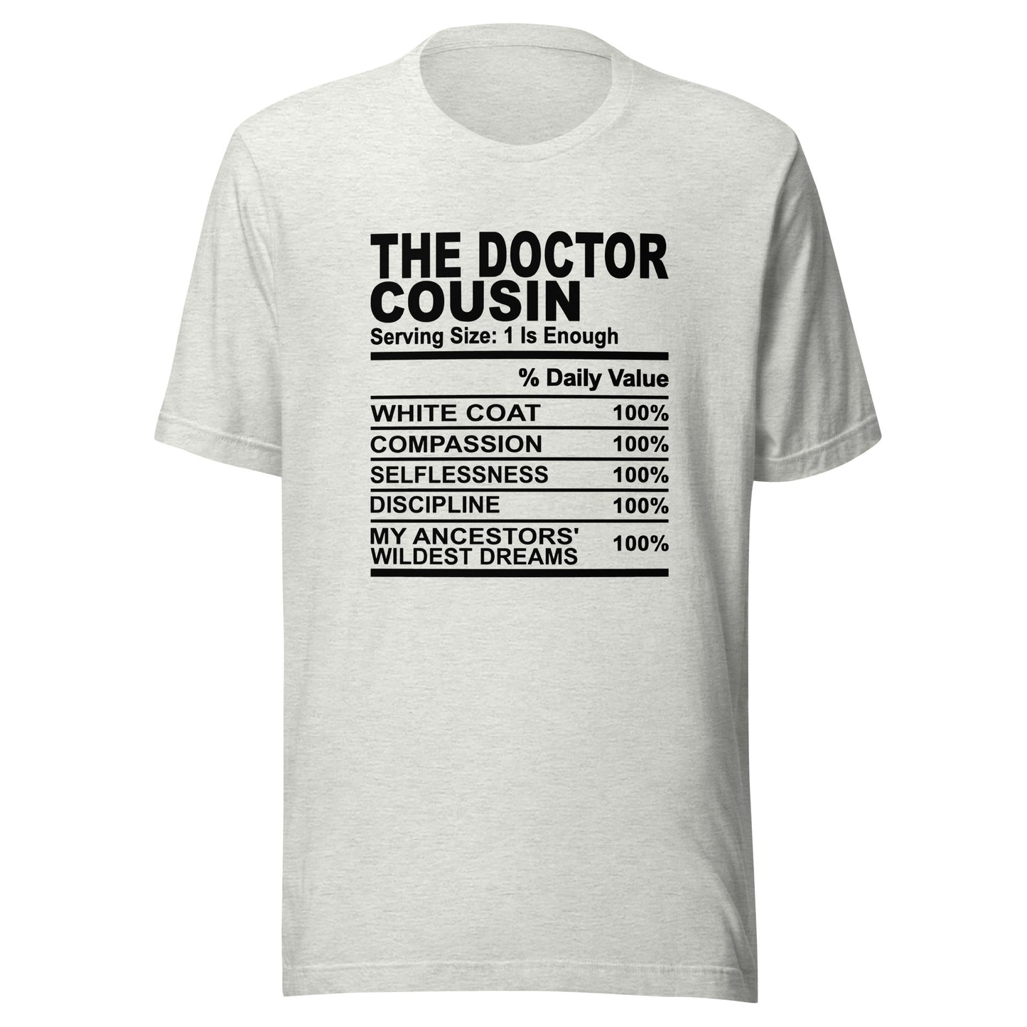 THE DOCTOR COUSIN - L-XL - Unisex T-Shirt (black print)