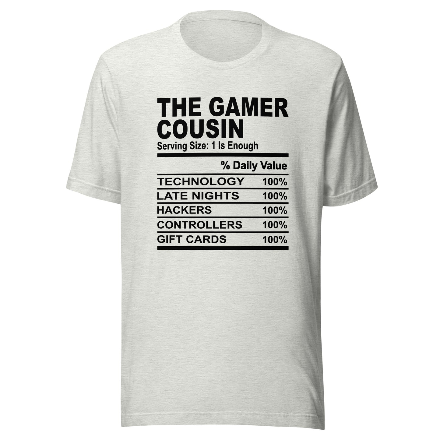 THE GAMER COUSIN - L-XL - Unisex T-Shirt (black print)