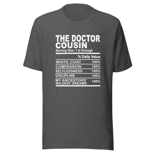 THE DOCTOR COUSIN - L-XL - Unisex T-Shirt (white print)