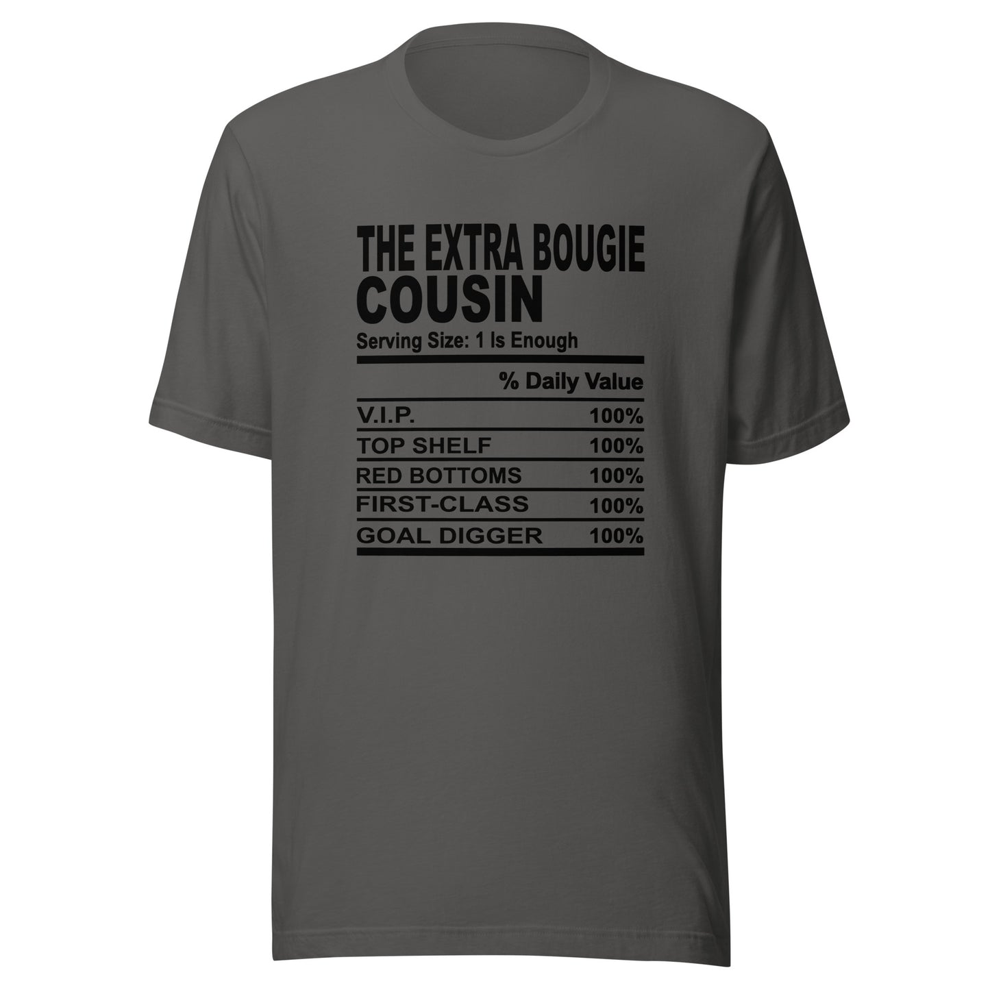THE EXTRA BOUGIE COUSIN - S-M - Unisex T-Shirt (black print)