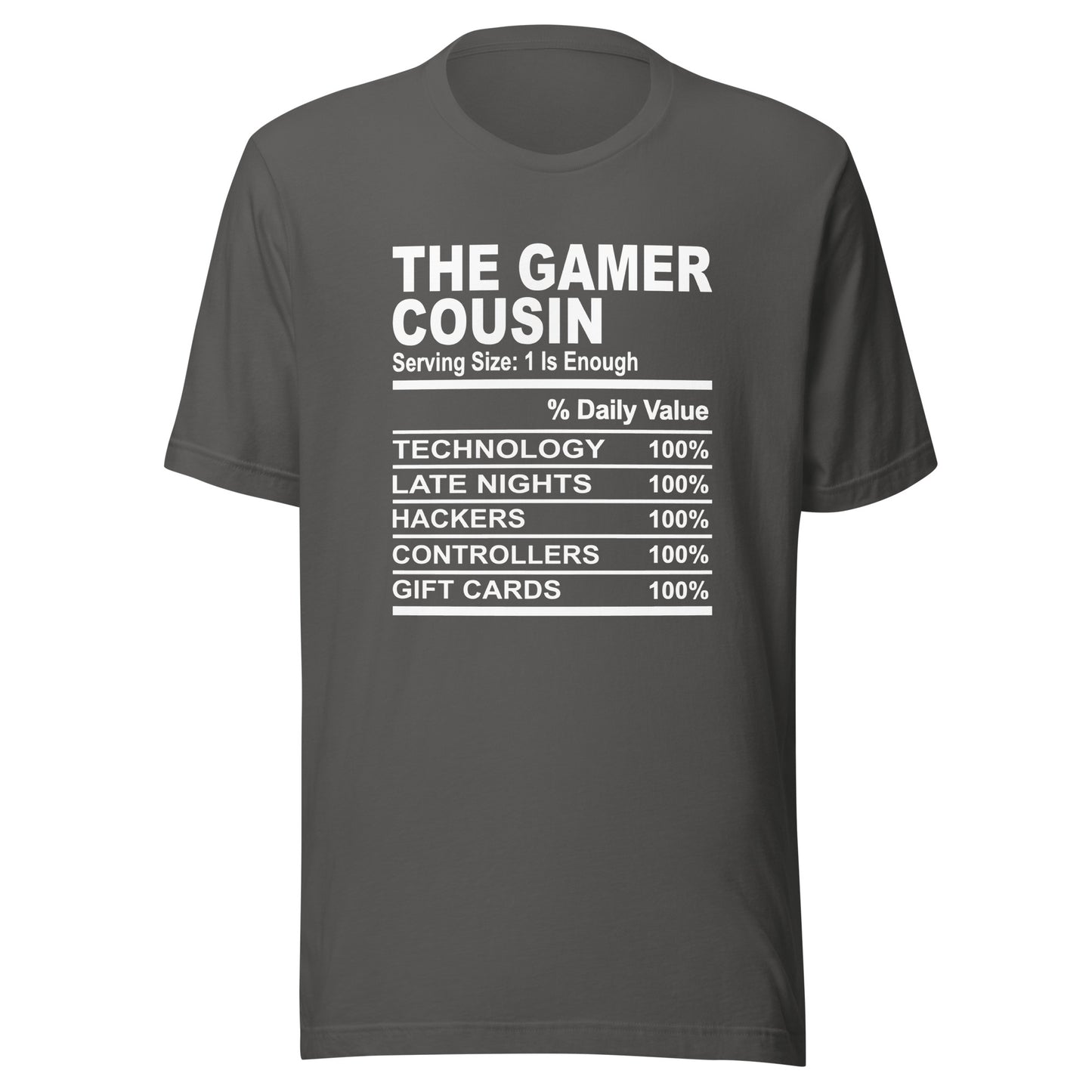THE GAMER COUSIN - L-XL - Unisex T-Shirt (white print)
