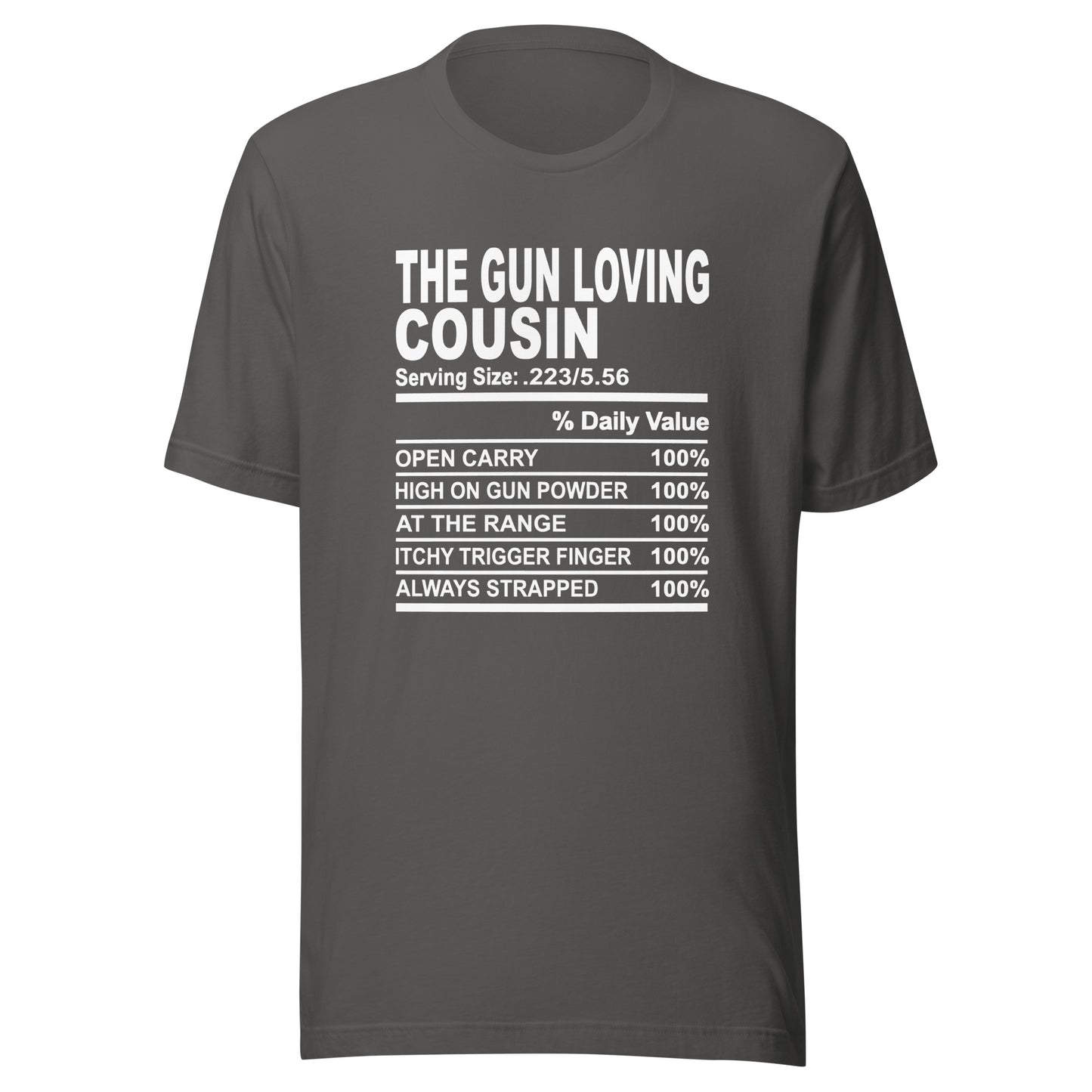 THE GUN LOVING COUSIN - 4XL - Unisex T-Shirt (white print)