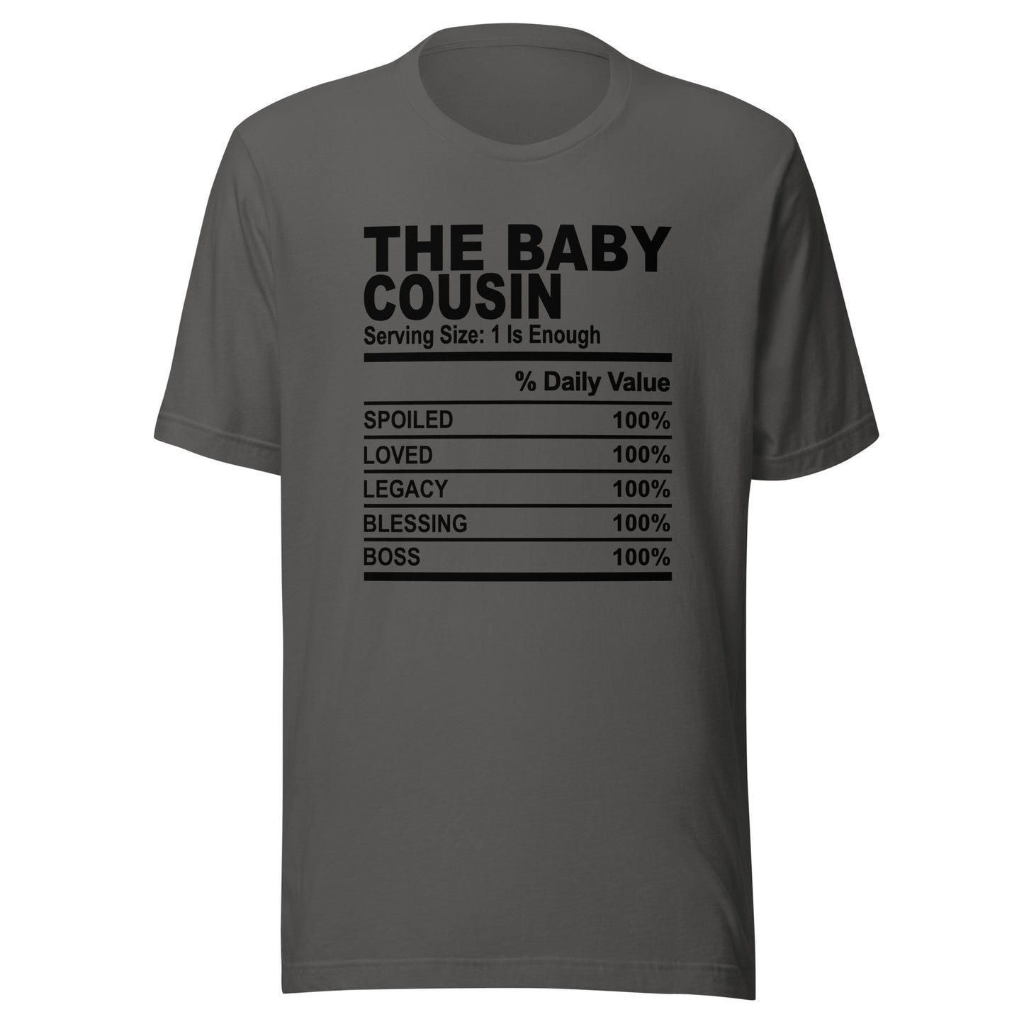 THE BABY COUSIN - L-XL - Unisex T-Shirt (black print)