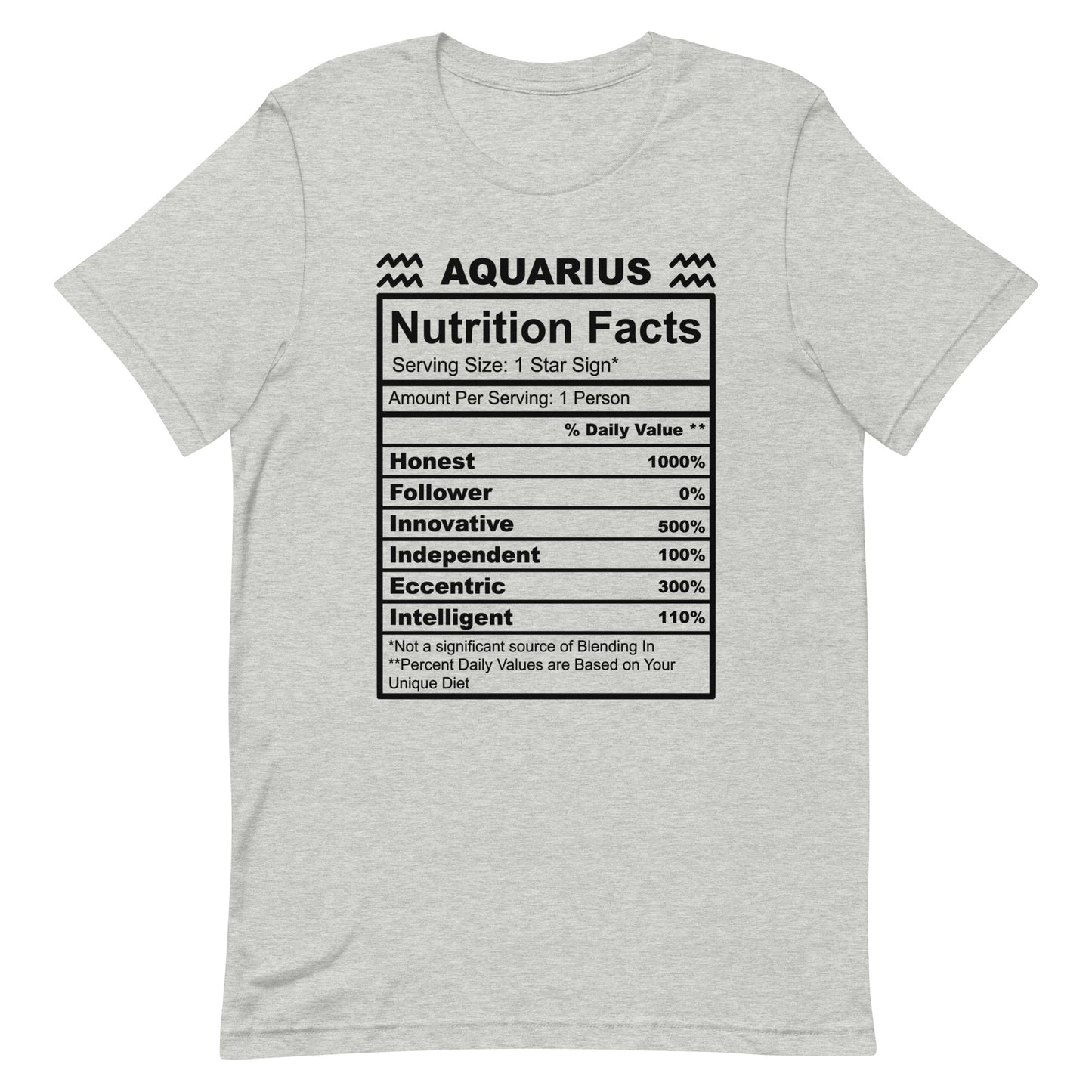 AQUARIUS - XS - Unisex T-Shirt (black letters)