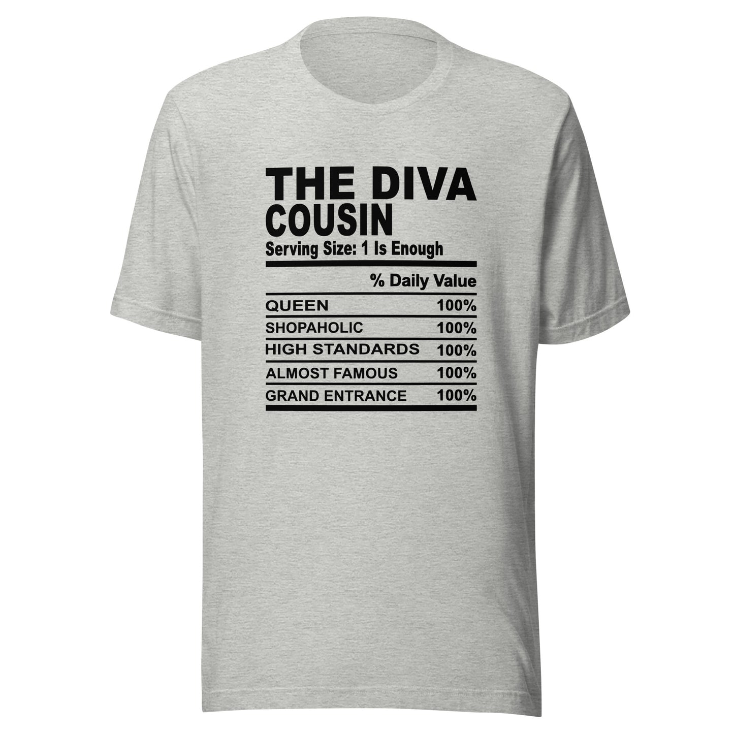 THE DIVA COUSIN - 4XL - Unisex T-Shirt (black print)