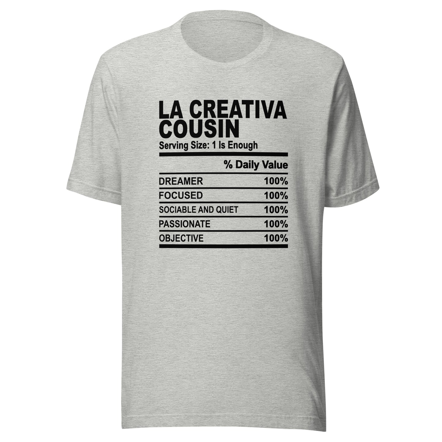 THE LA CREATIVA COUSIN - L-XL - Unisex T-Shirt (black print)