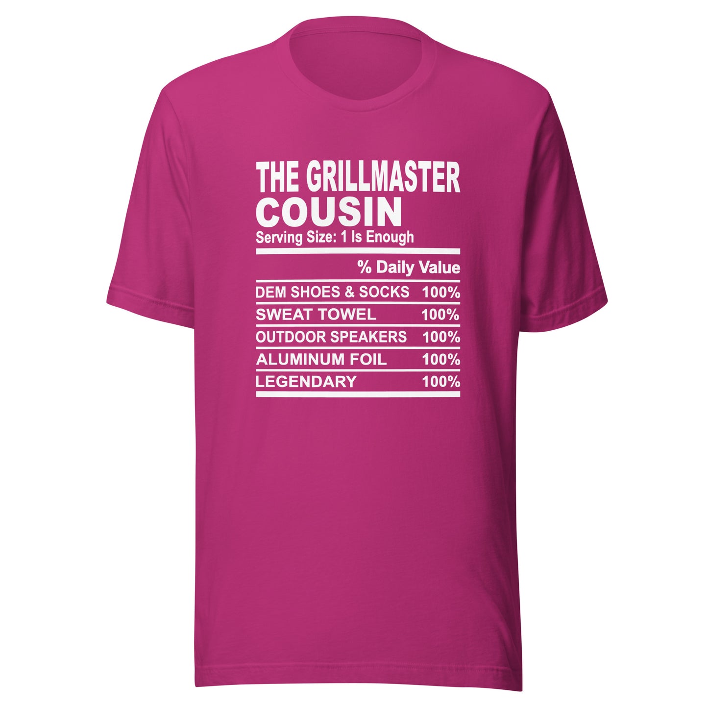 THE GRILLMASTER COUSIN - 2XL-3XL - Unisex T-Shirt (white print)