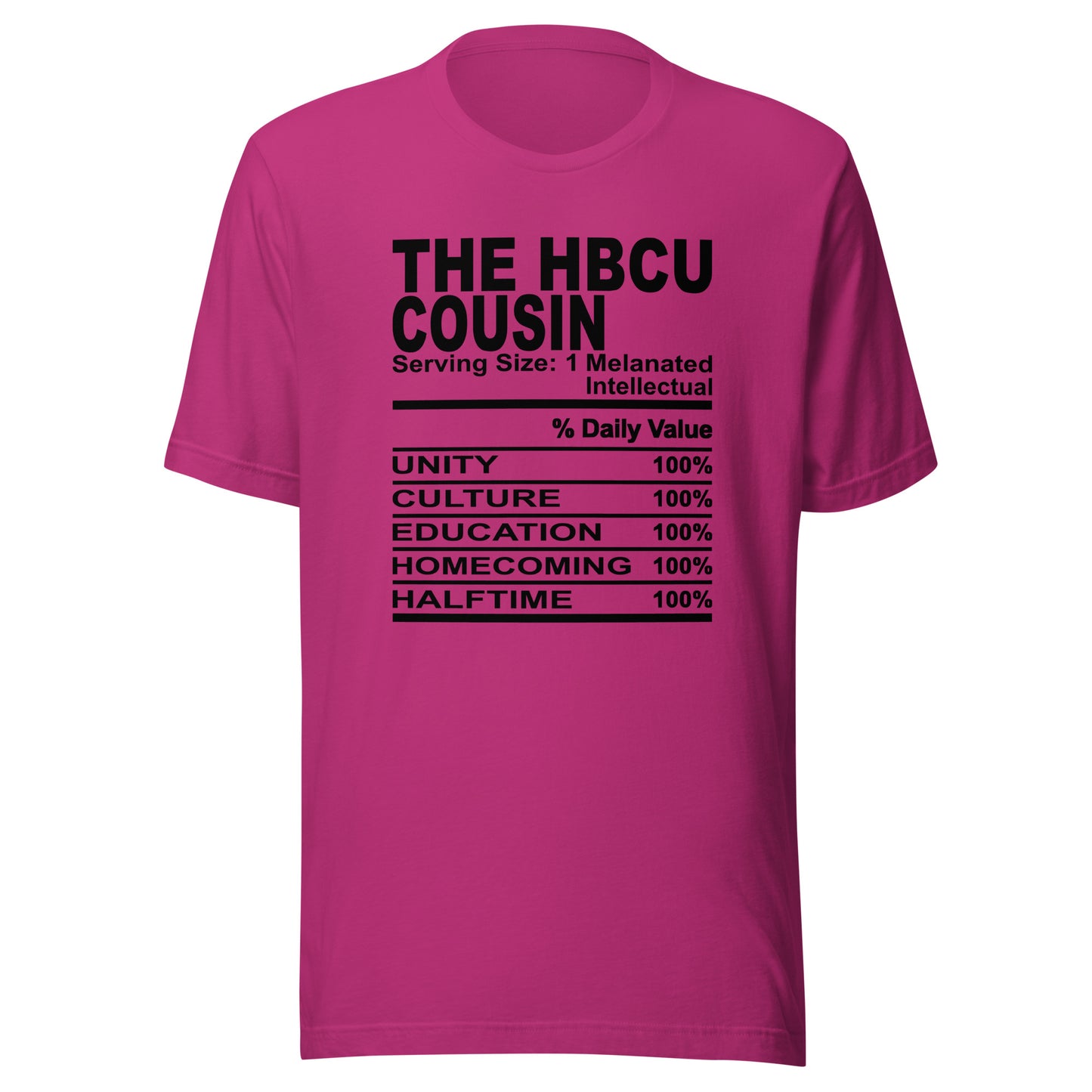 THE HBCU COUSIN - S-M - Unisex T-Shirt (black print)