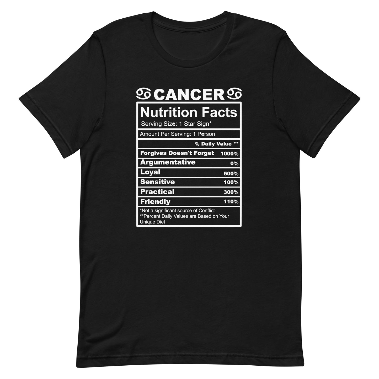CANCER - S-M - Unisex T-Shirt (white letters)
