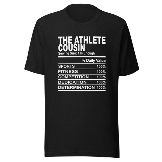 THE ATHLETIC COUSIN - L-XL - Unisex T-Shirt (white print)