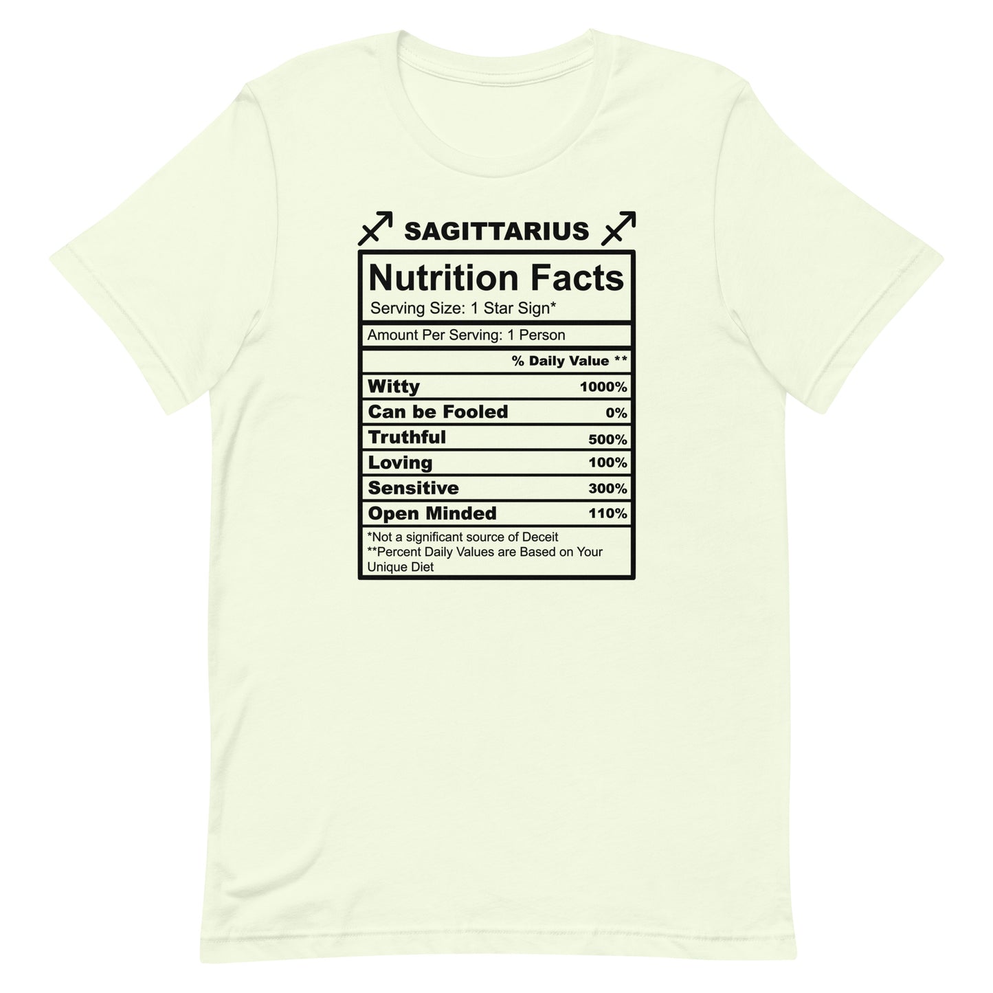 SAGITTARUIS - S-M - Unisex T-Shirt (black letters)