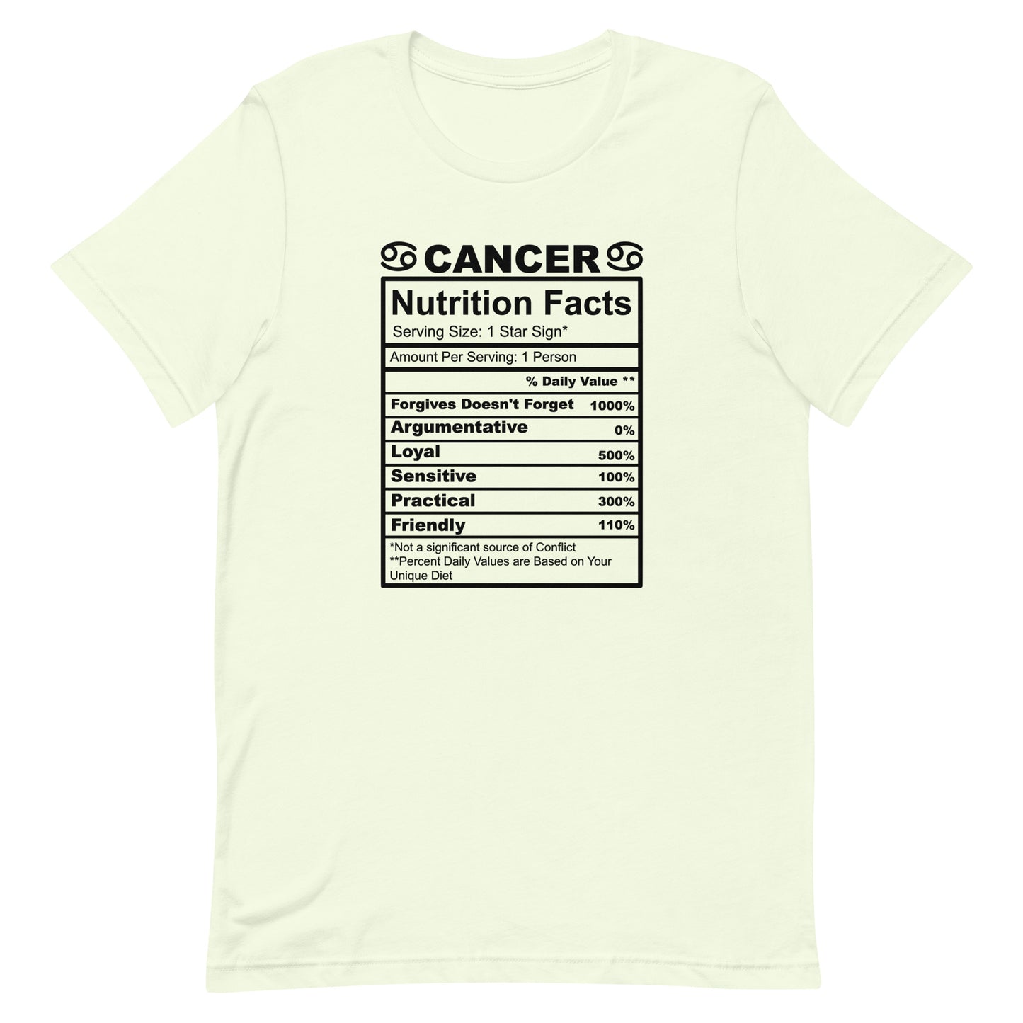 CANCER - 2XL-3XL - Unisex T-Shirt (black letters)
