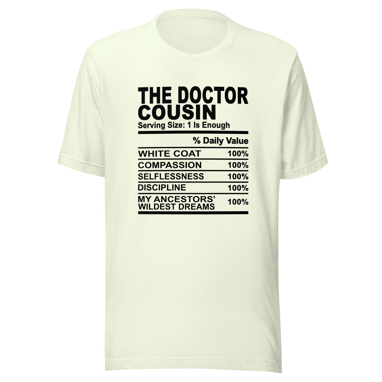 THE DOCTOR COUSIN - 2XL-3XL - Unisex T-Shirt (black print)