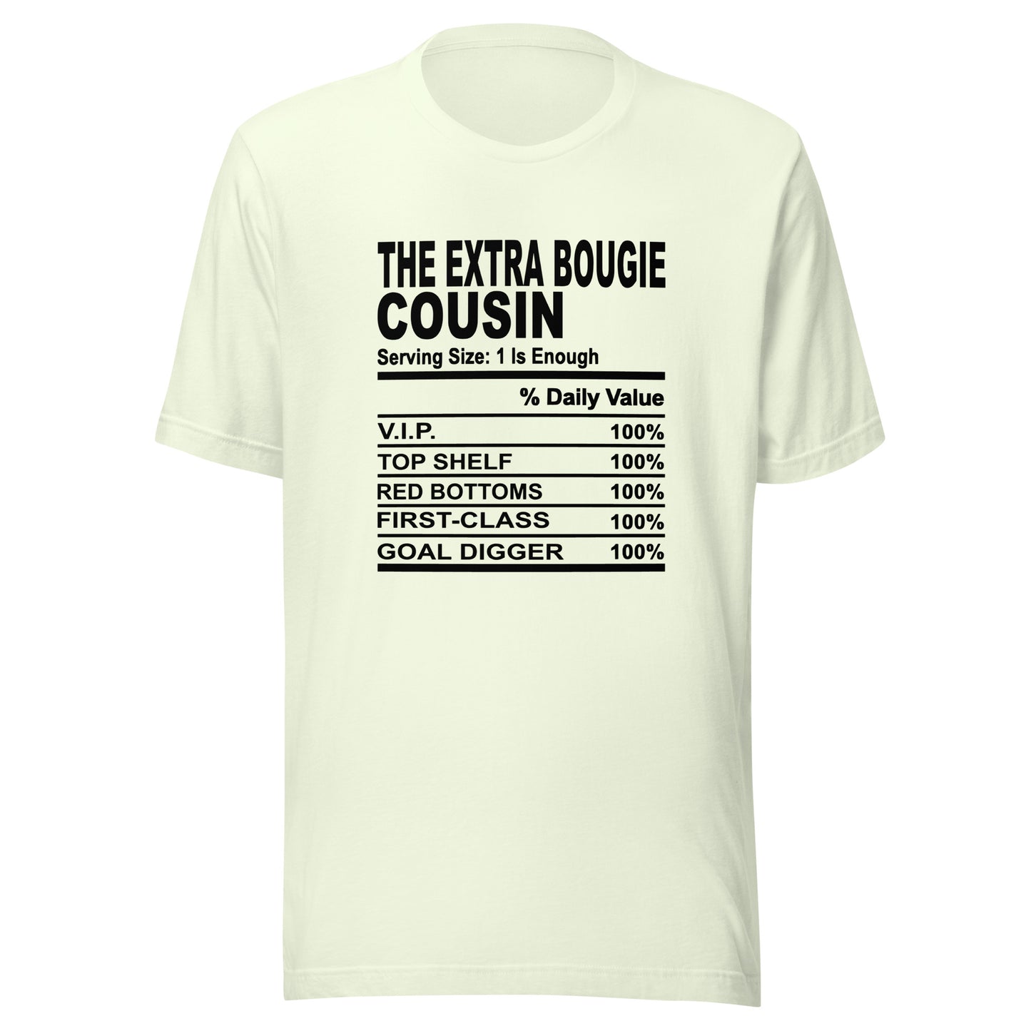 THE EXTRA BOUGIE COUSIN - 4XL - Unisex T-Shirt (black print)