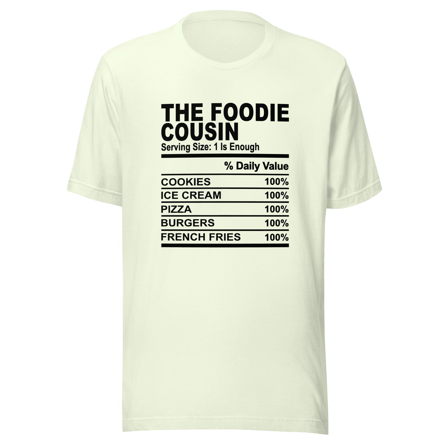 THE FOODIE COUSIN - 4XL - Unisex T-Shirt (black print)