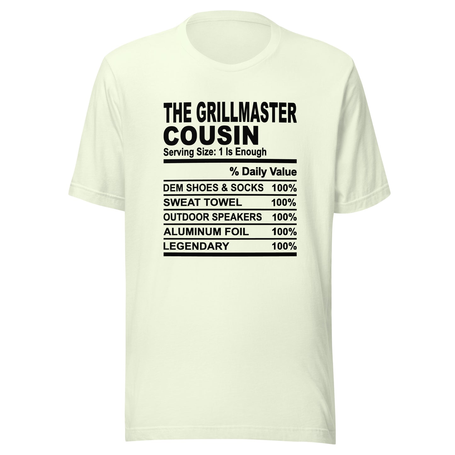 THE GRILLMASTER COUSIN - L-XL - Unisex T-Shirt (black print)