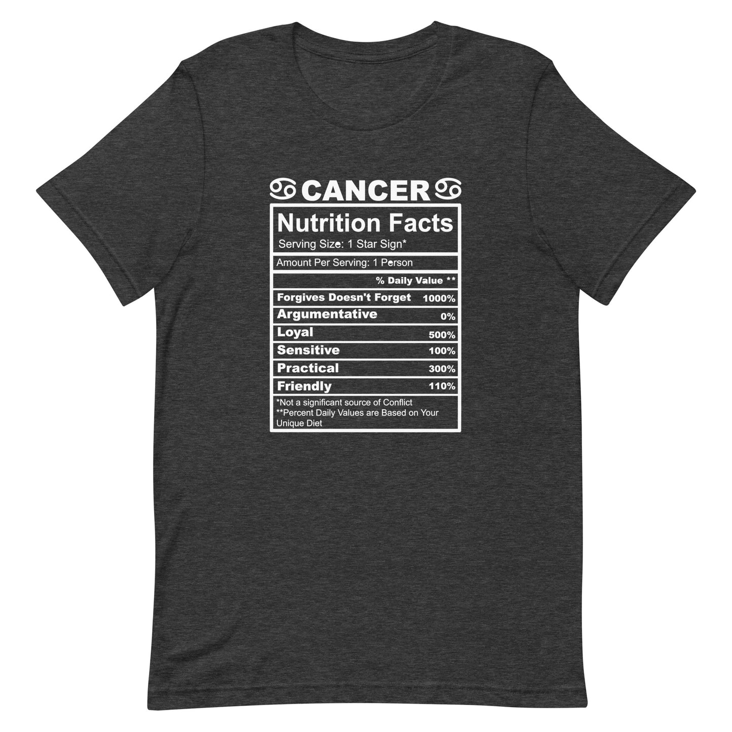 CANCER - L-XL - Unisex T-Shirt (white letters)